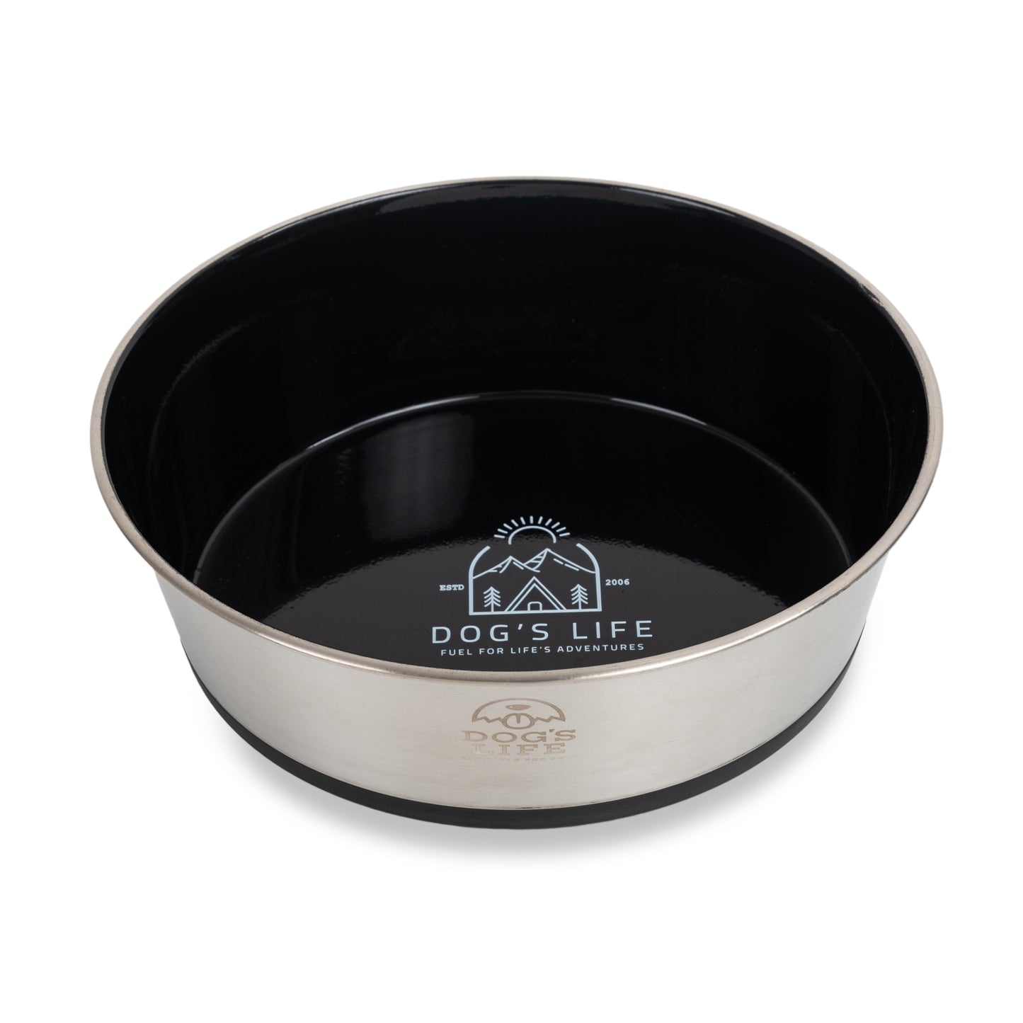 Dogs Life Fuel For Adventure Stainless Steel Bowls - Black
