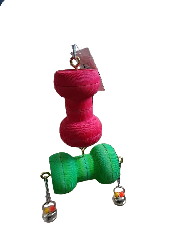 Double Dumbell Wooden Bird Toy
