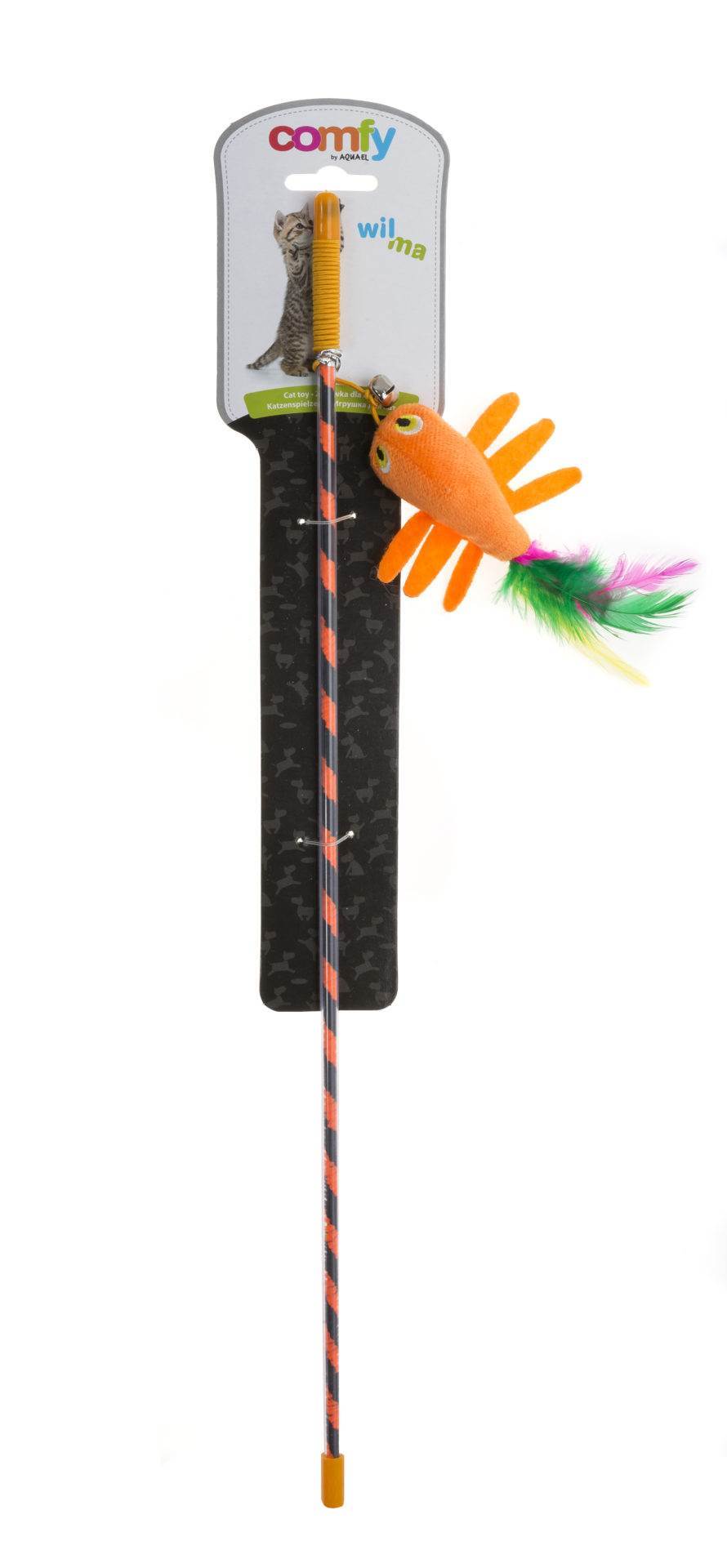 Comfy Wilma Worm Orange Cat Toy