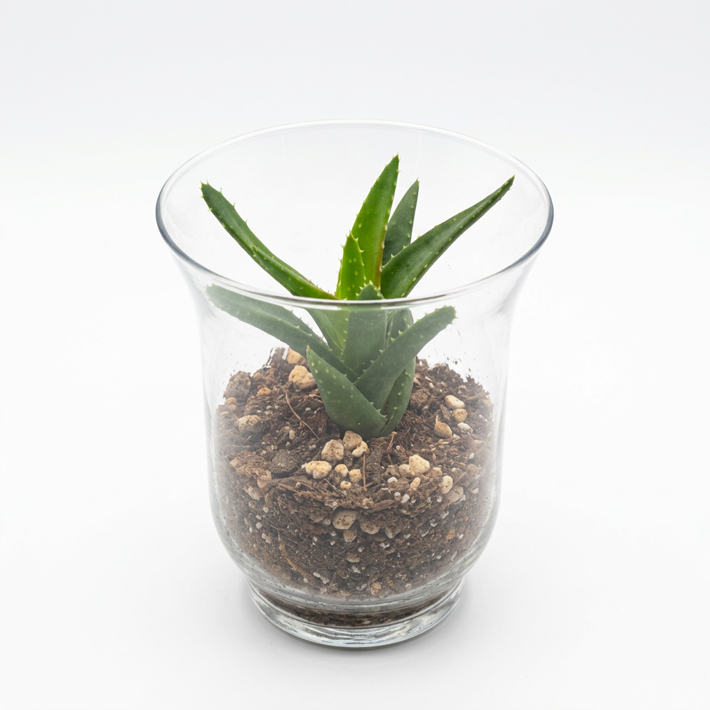 Mini Aloe Glass Terrarium 15cm