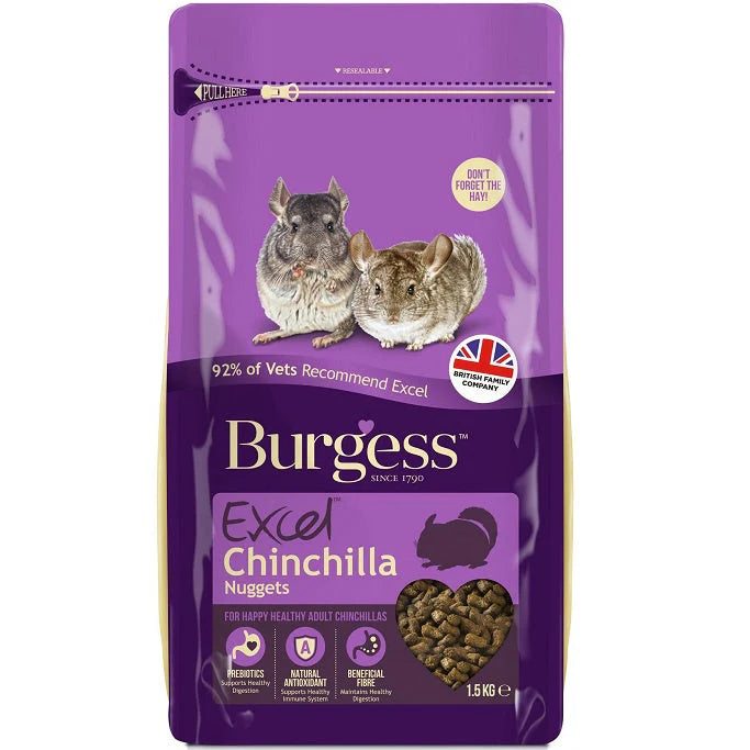 Burgess Excel Chinchilla Nuggets 1.5Kg