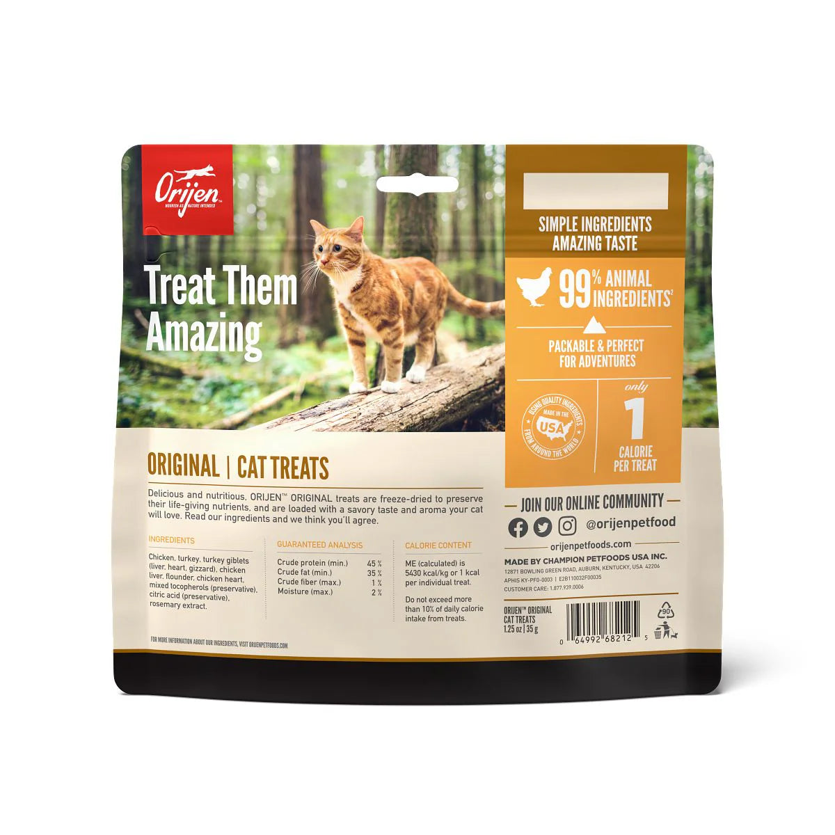 Orijen Freeze Dried Cat Treats - 35g