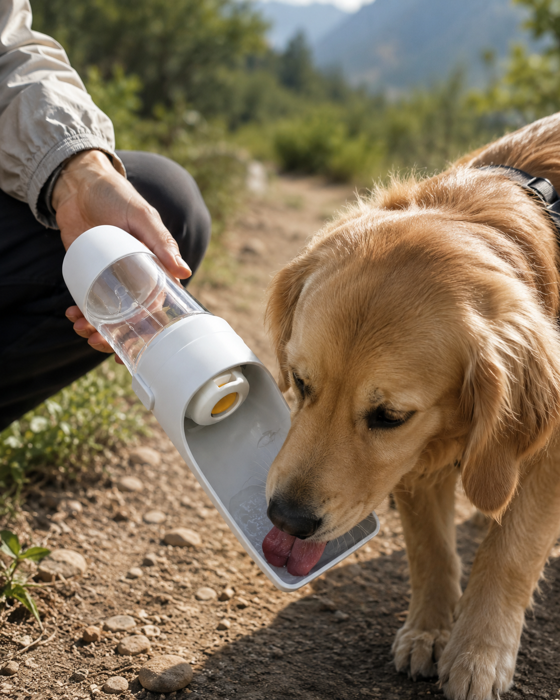 Dog 3 in 1 Portable Water Bottle Grey
