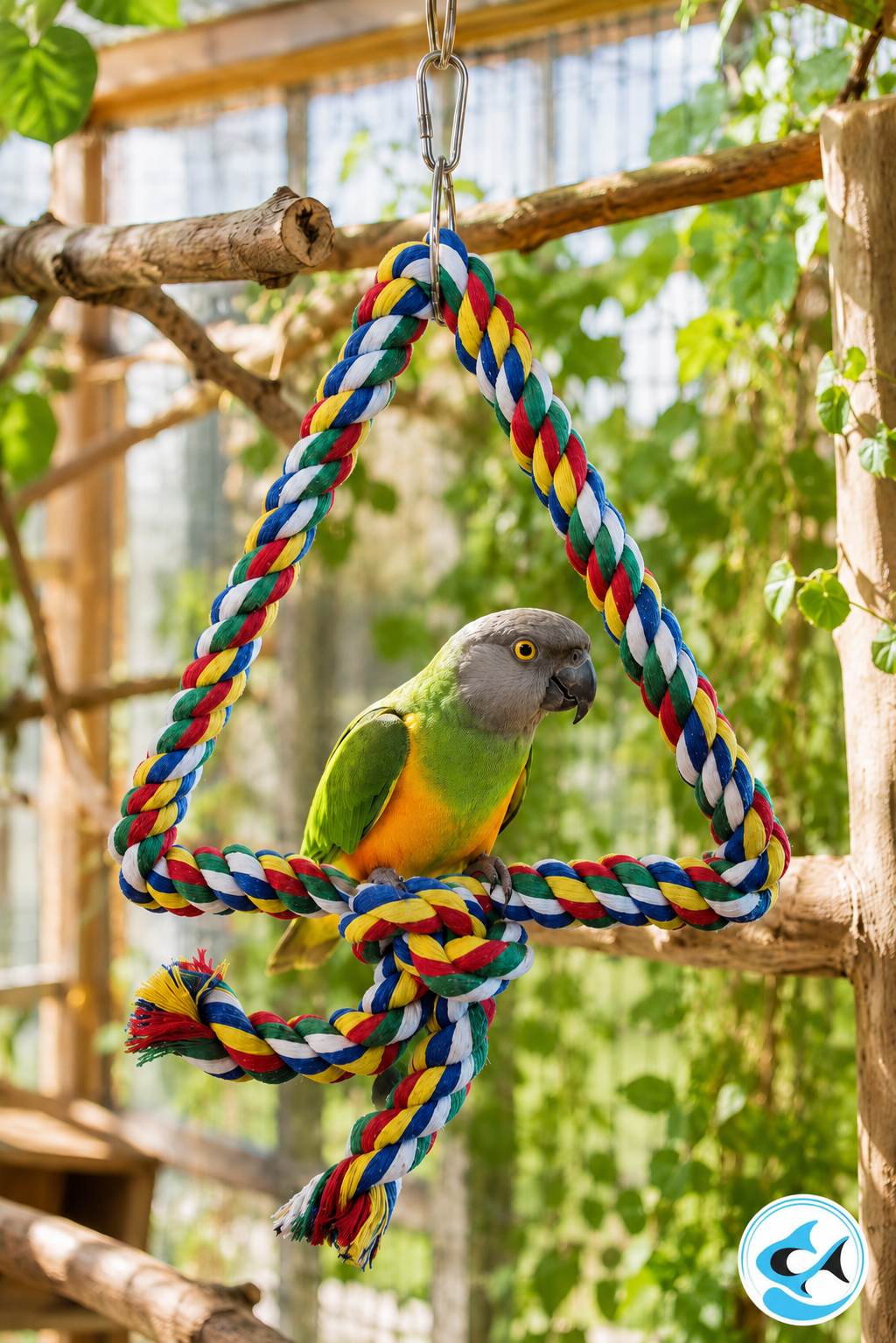 PW Triangle Rope Swing Bird Toy