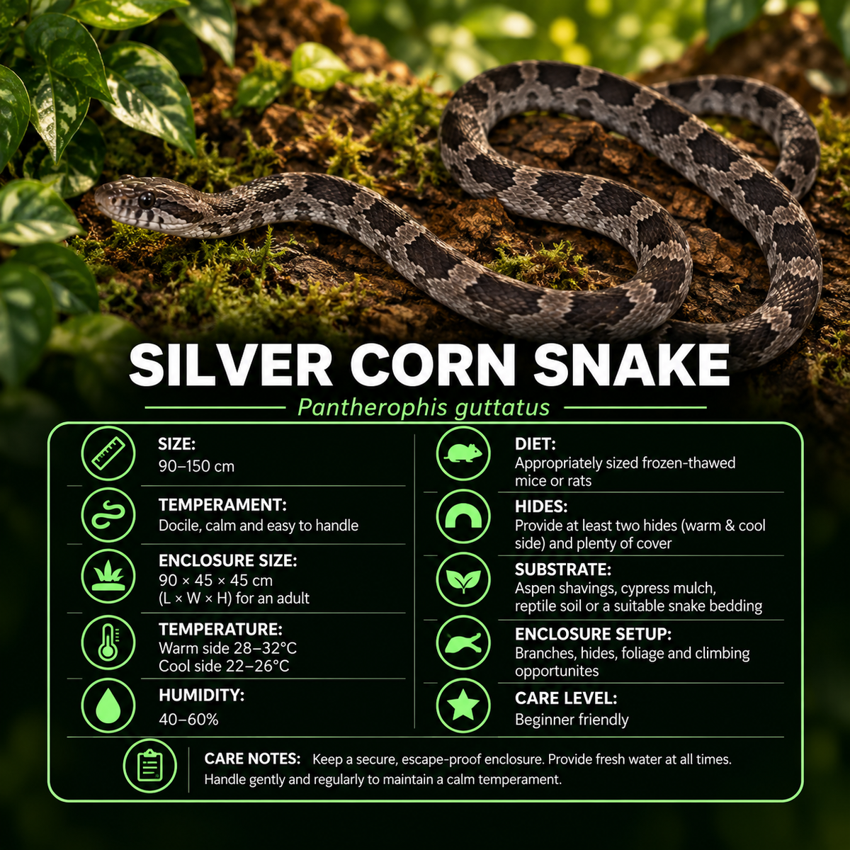 Silver Corn Snake #17 - Male