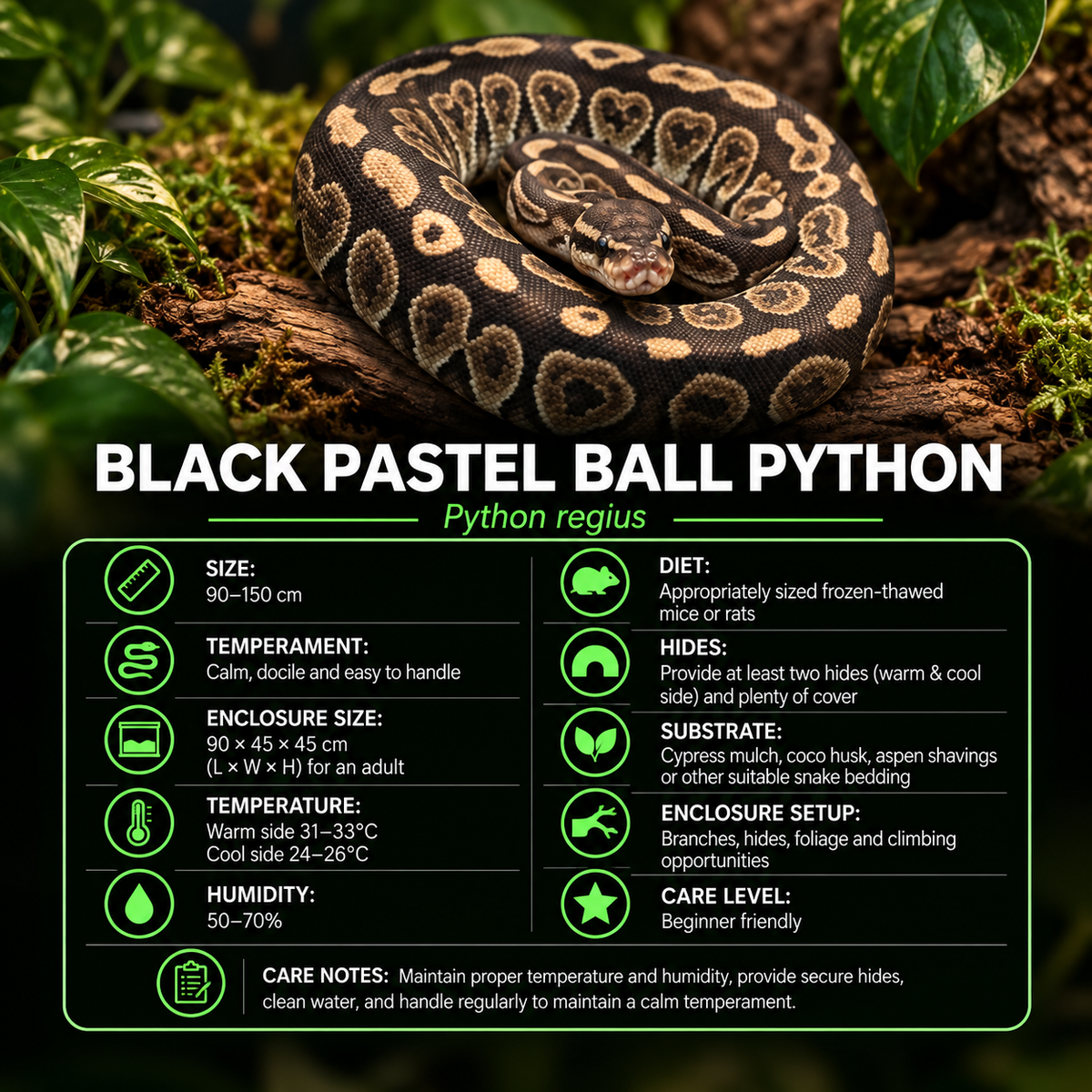 Black Pastel Ball Python - Male