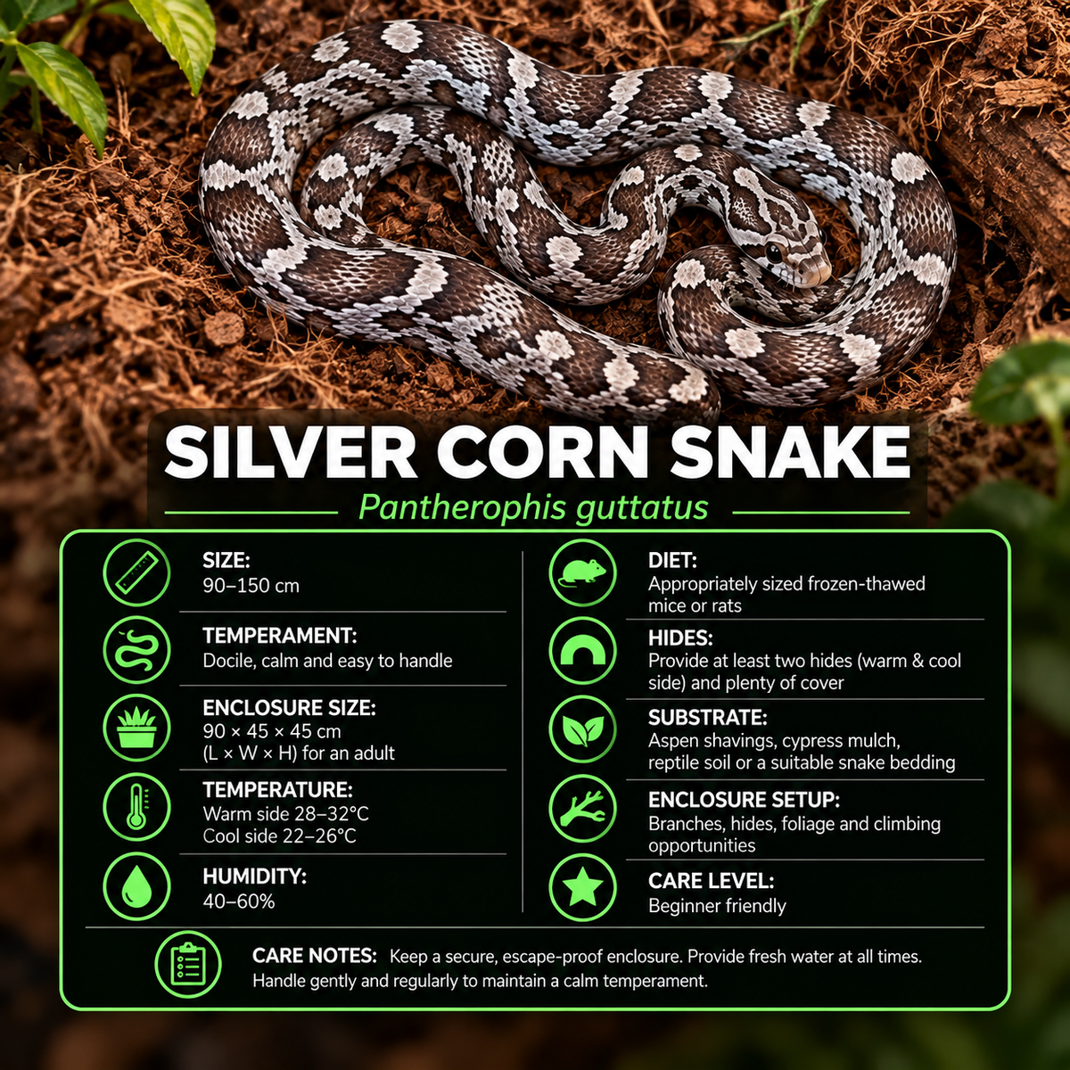 Silver Corn Snake #16 - Male