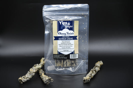 Yips & Yaps Pet Treats - Chewy Twists ( Platted Sinew Chew) 3pc