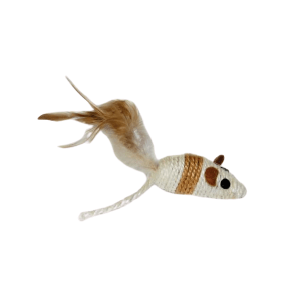 Natural Mouse & Feather Cat toy