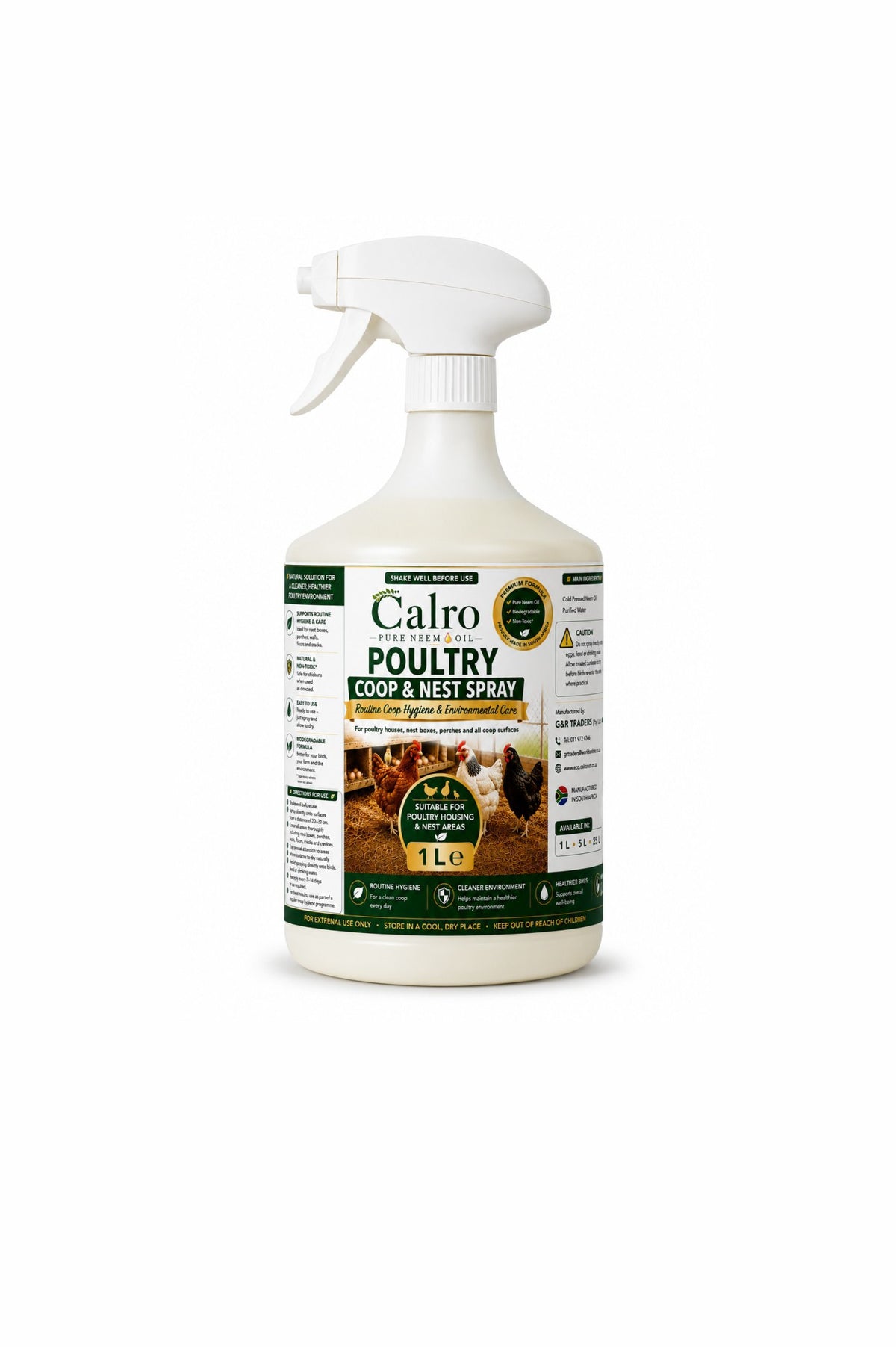 Calro Neem-Oil Poultry Coop & Nest Spray (1Litre)