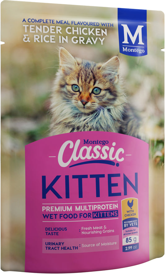 Montego classic Wet kitten chicken 85g Pouch