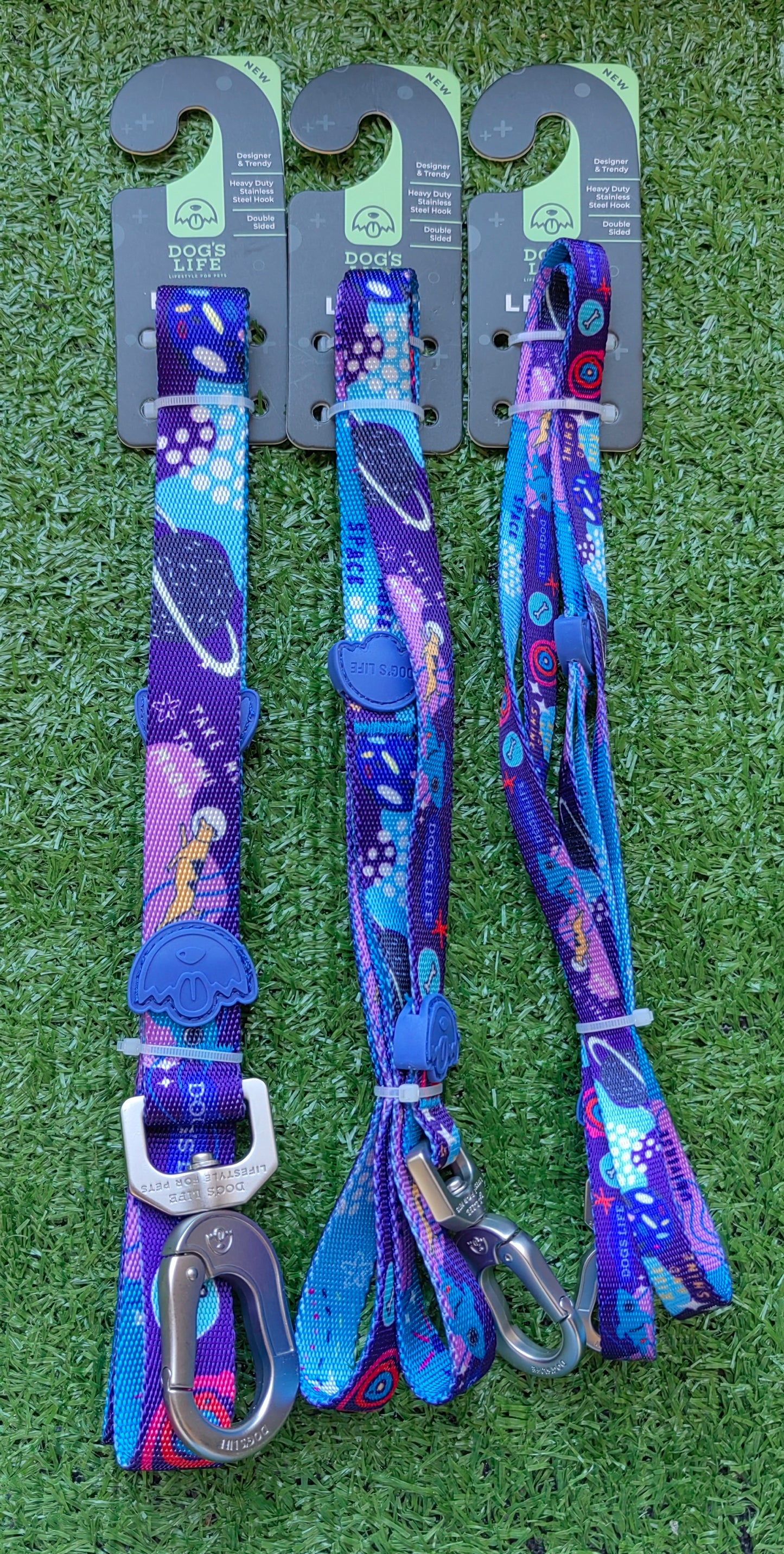 Dog's Life Designer Pooch Leash Enjoy The Universe Blue