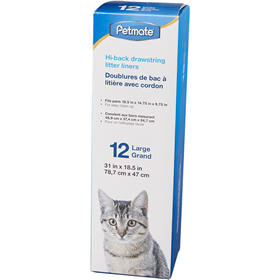 Petmate Hi-Back Drawstring Litter Pan Liners - 12Count