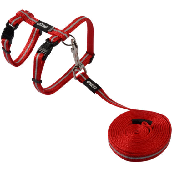 Rogz Alleycat Harness & Lead Set - Red