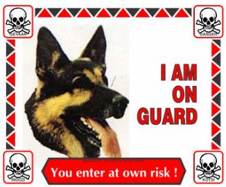 Various I'm On Guard Signs