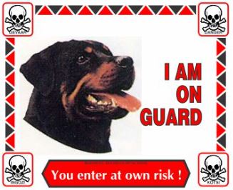 Various I'm On Guard Signs