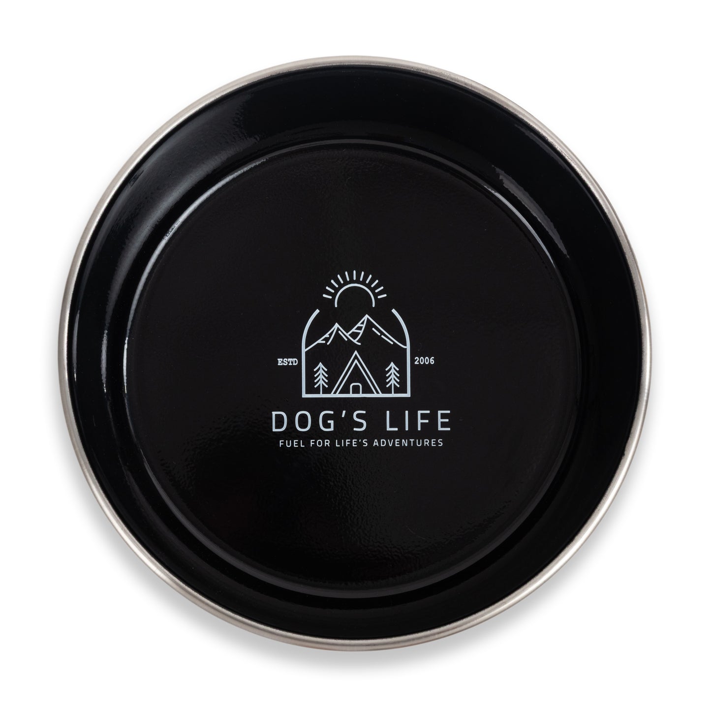 Dogs Life Fuel For Adventure Stainless Steel Bowls - Black