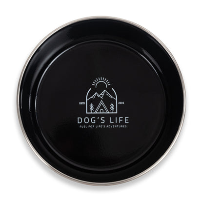 Dogs Life Fuel For Adventure Stainless Steel Bowls - Black
