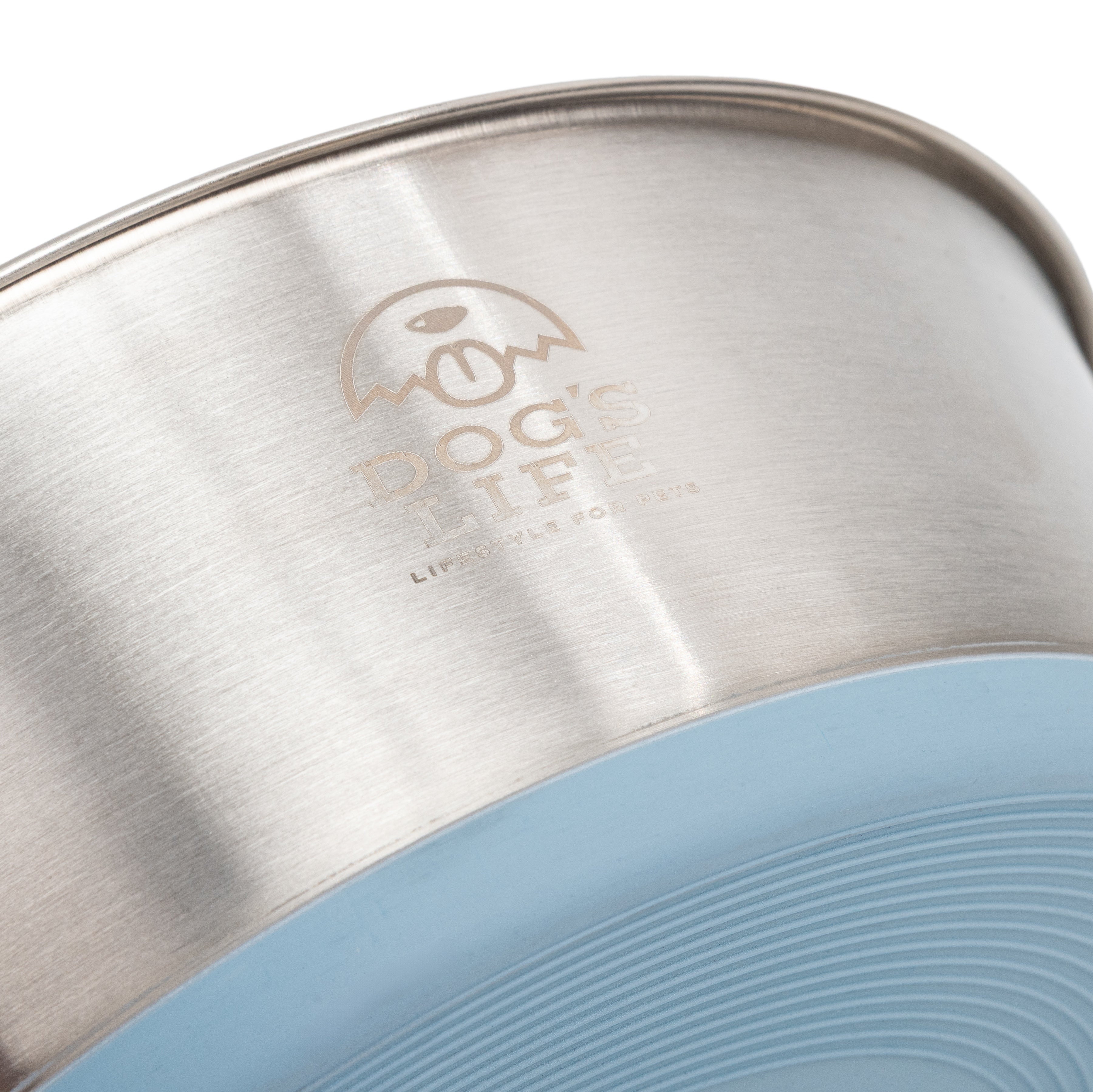 Dogs Life Fuel For Adventure Stainless Steel Bowls - Baby Blue