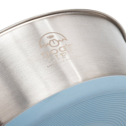 Dogs Life Fuel For Adventure Stainless Steel Bowls - Baby Blue