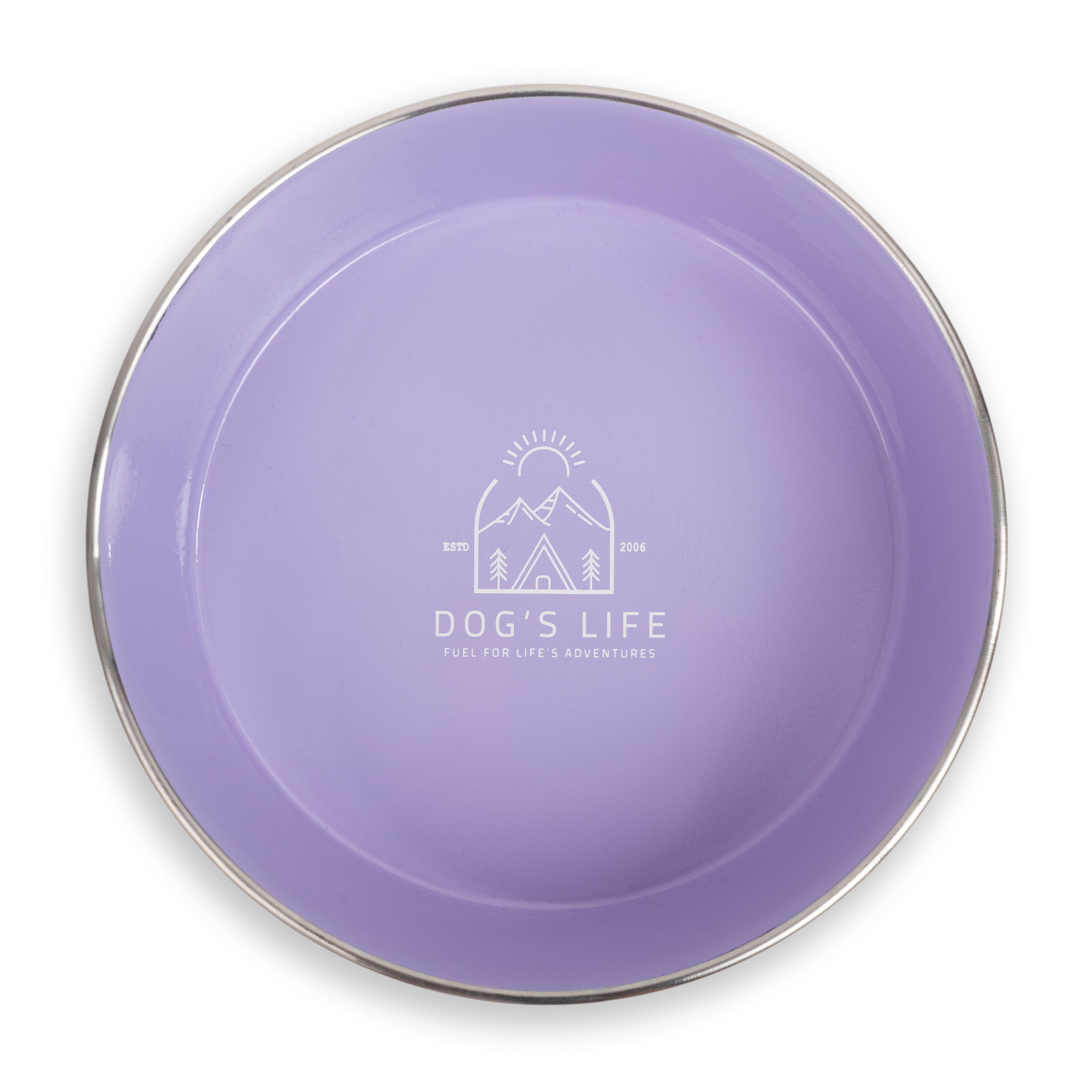 Dogs Life Fuel For Adventure Stainless Steel Bowls - Lilac
