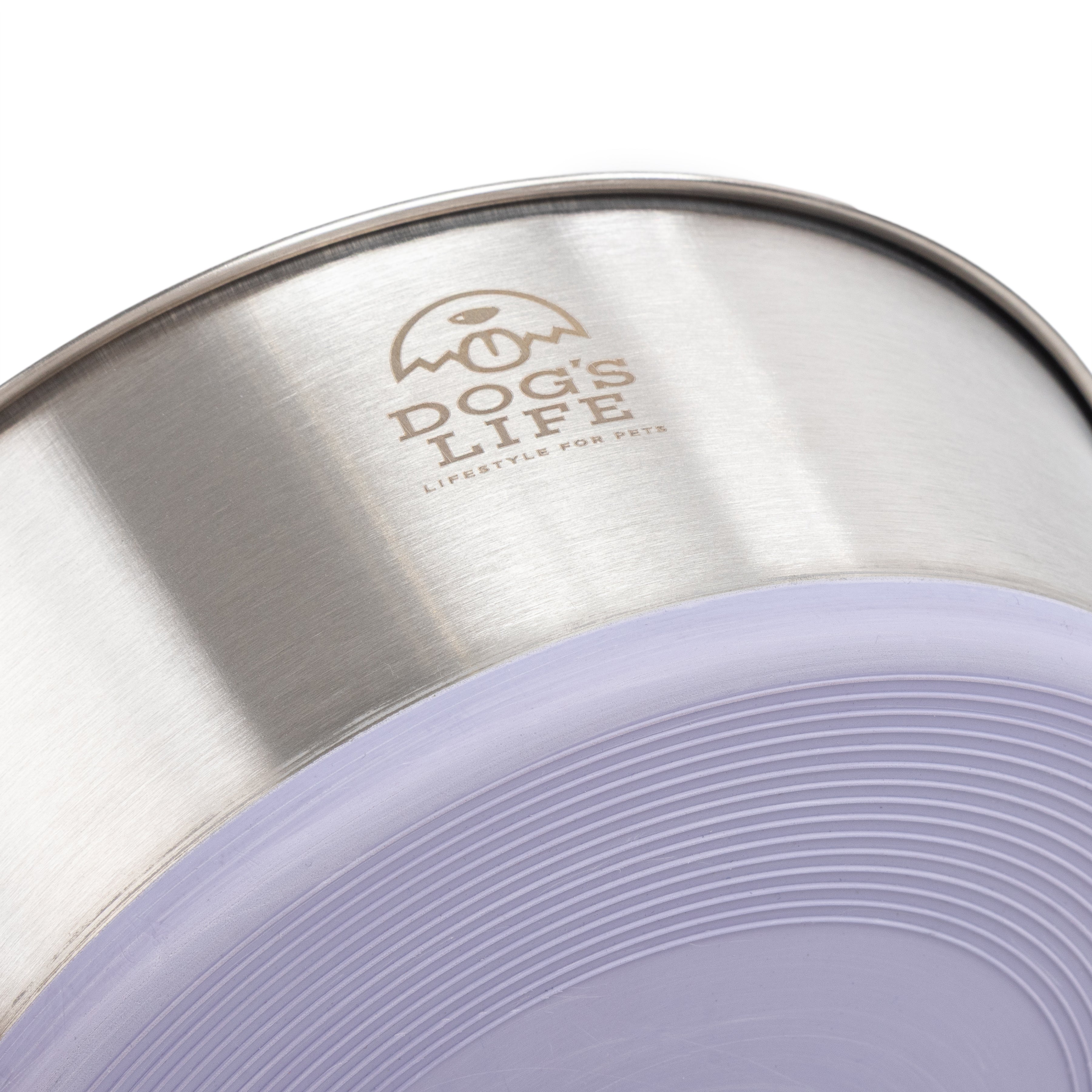 Dogs Life Fuel For Adventure Stainless Steel Bowls - Lilac
