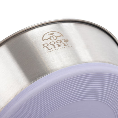 Dogs Life Fuel For Adventure Stainless Steel Bowls - Lilac
