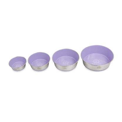 Dogs Life Fuel For Adventure Stainless Steel Bowls - Lilac