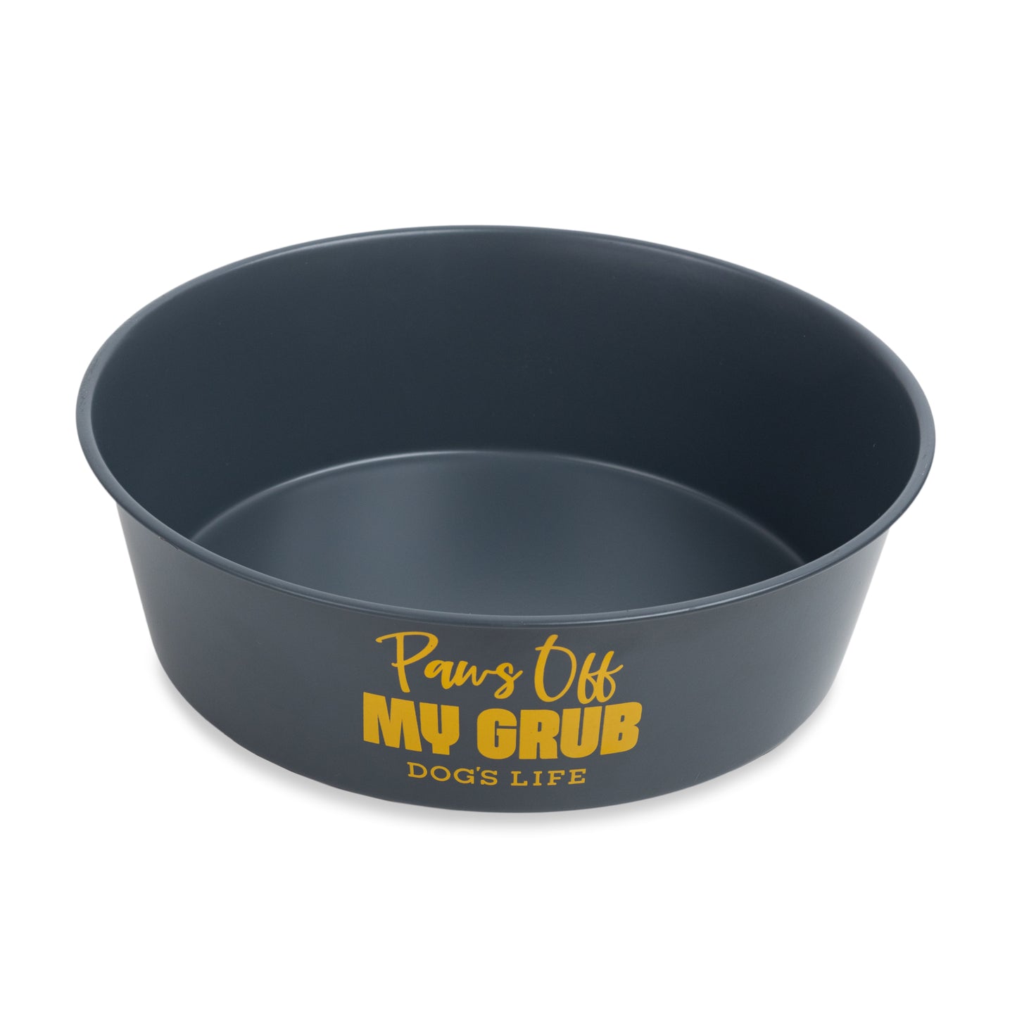 Dog's Life Paws Off My Grub  Stainless Steel Bowls - Grey