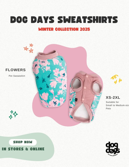 Dog Days Flowers Sweatshirt (Pink)