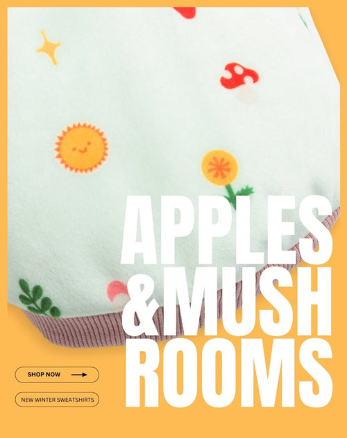 Dog Days Apples and Mushrooms Sweatshirt (Pink)