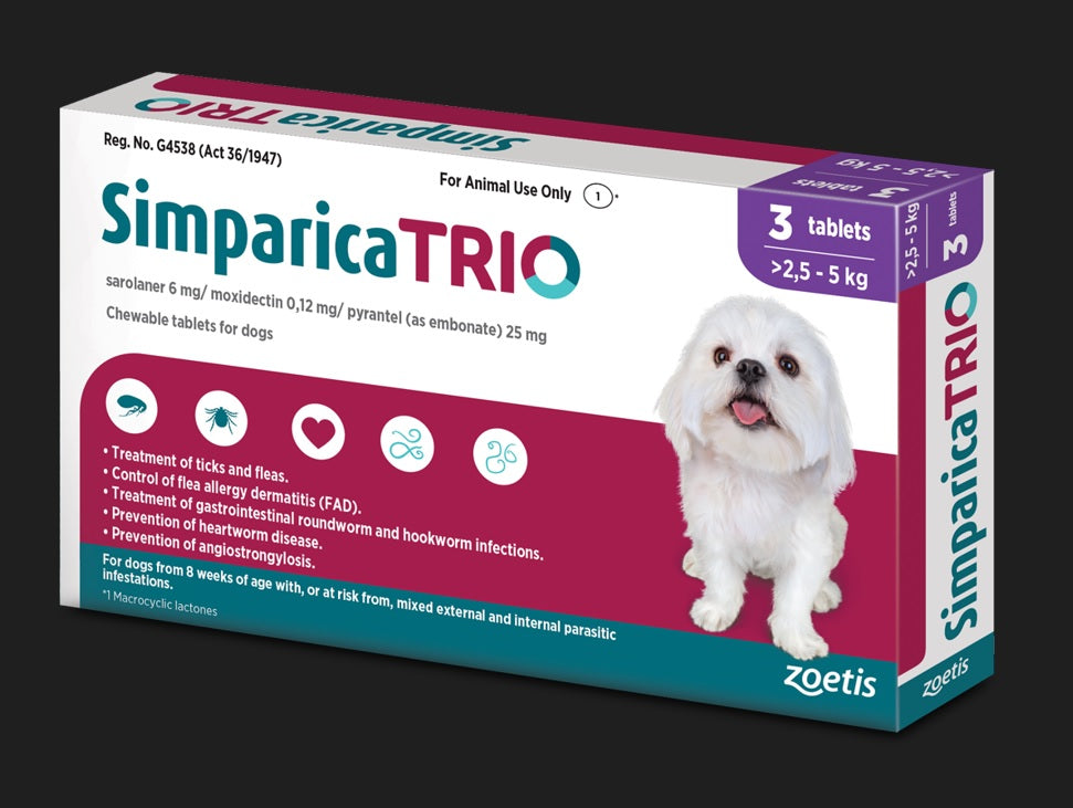 Simparica TRIO 2.6kg - 5kg 3's