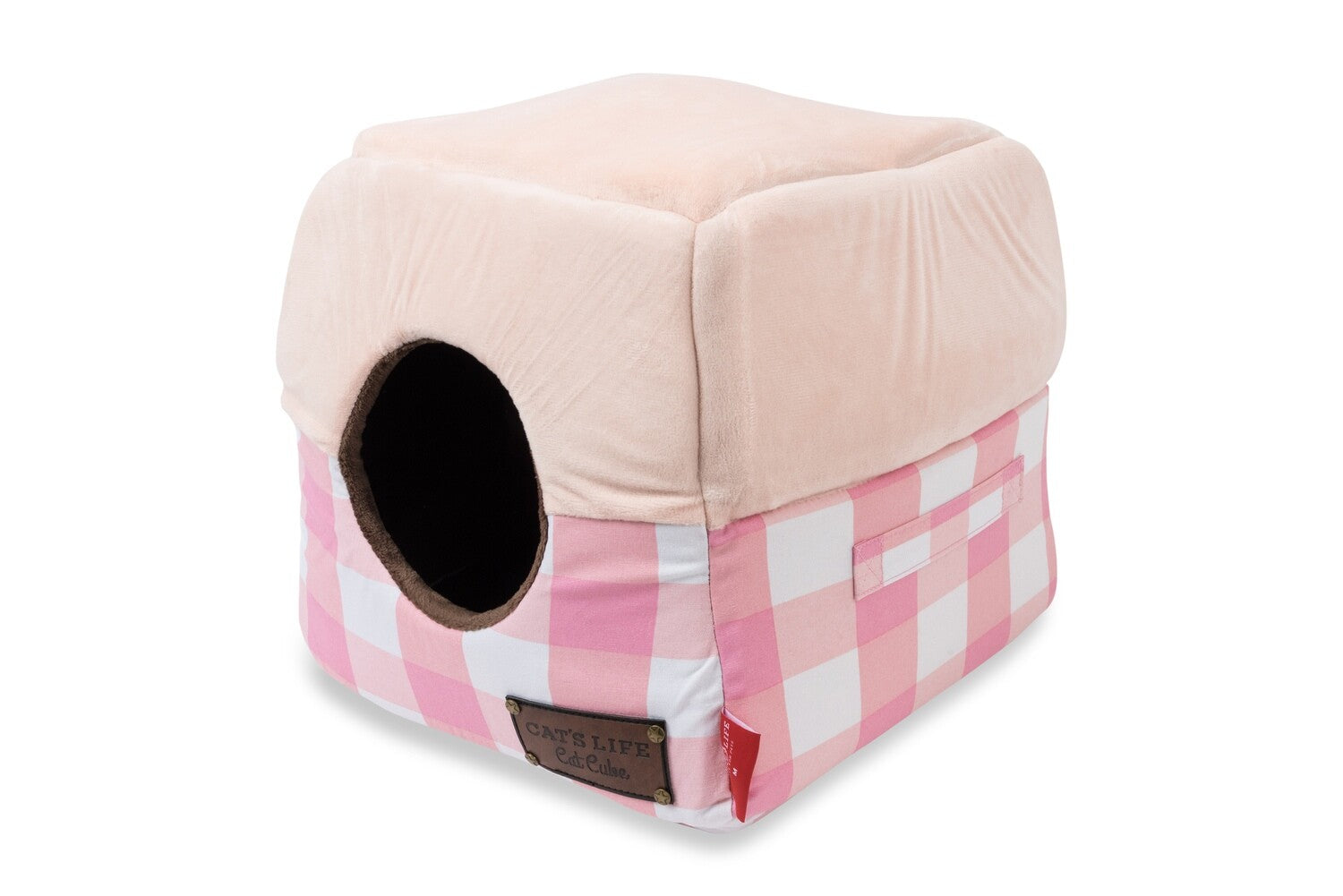 Cat's Life Cat Cube Checkered Pink