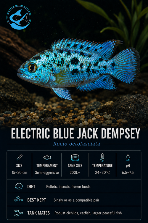 Cichlid-Electric Blue Jack Dempsey 30mm