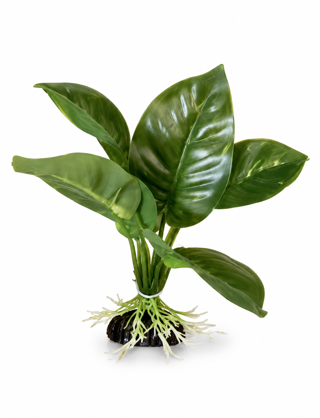 Silk Aquarium Plant-Green Round Leaf
