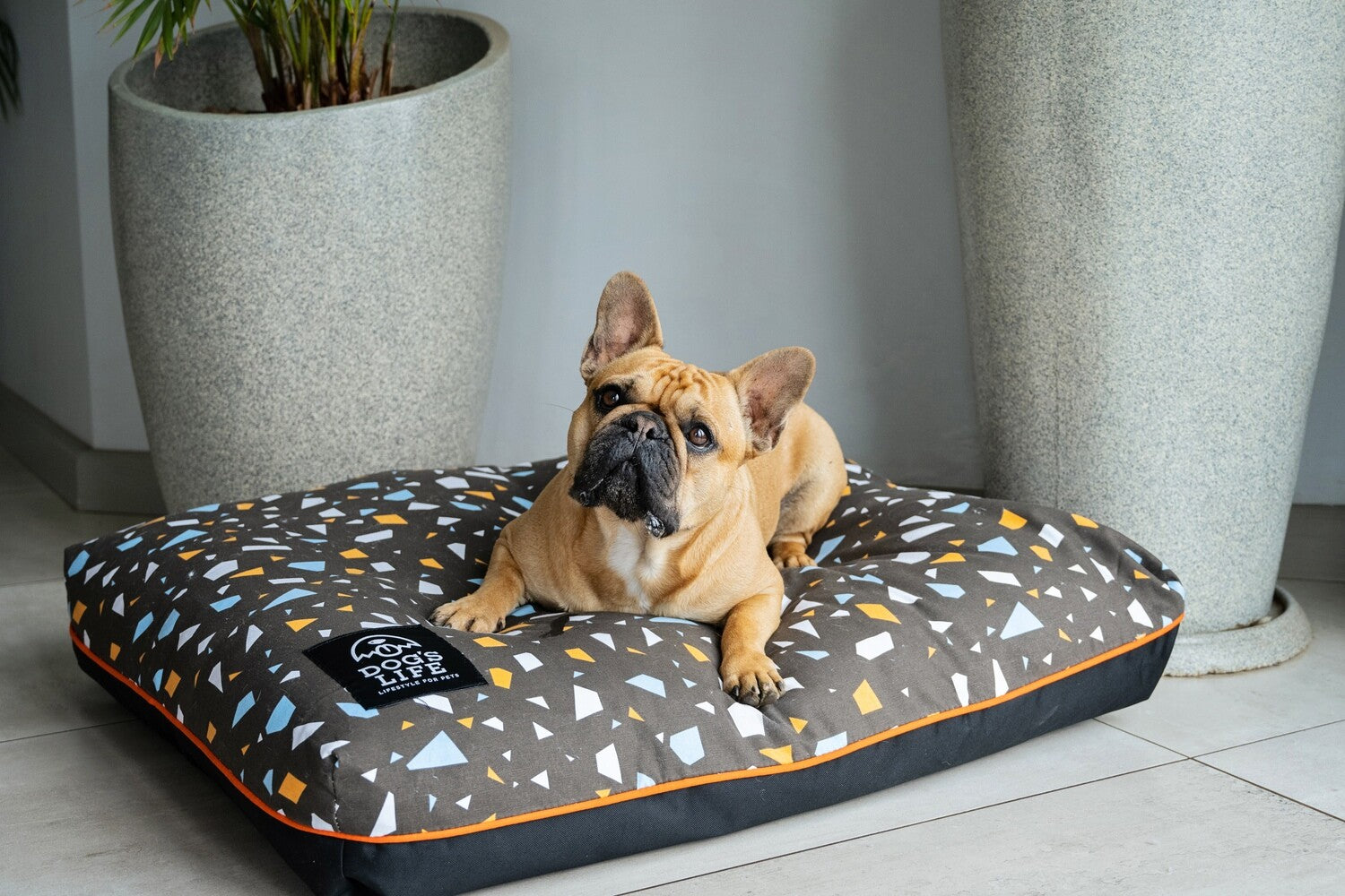 Dogs Life Box Pad Bed Marble - Brown