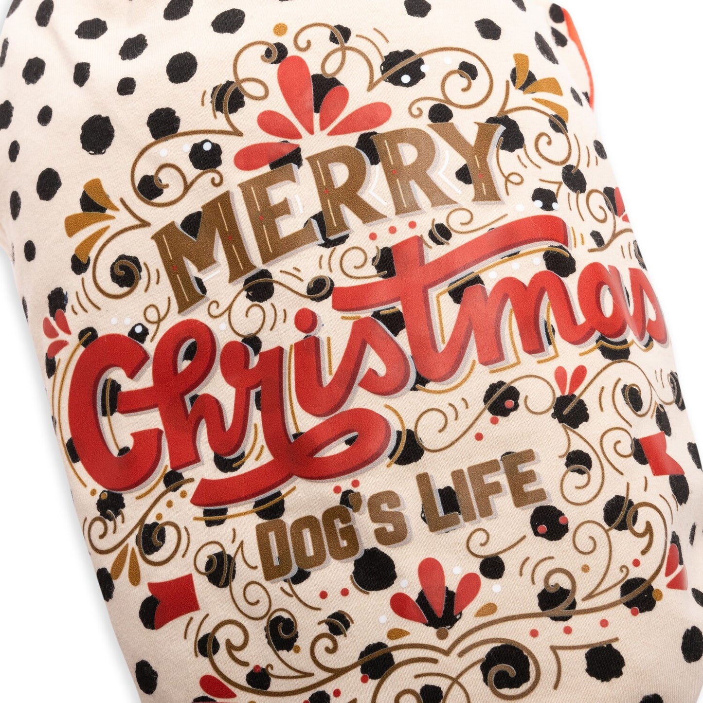Dog's Life Polka Dot Merry Christmas Tee