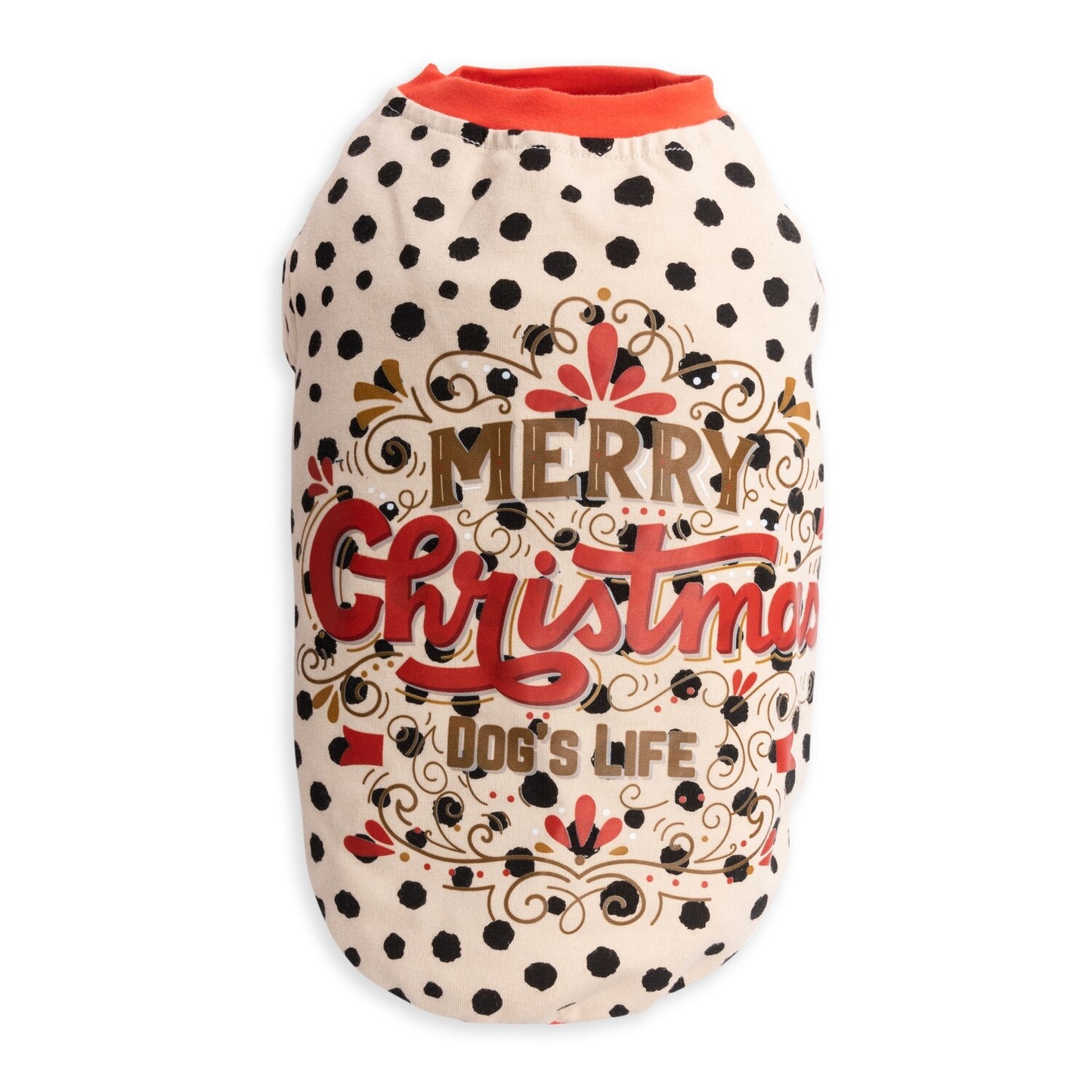 Dog's Life Polka Dot Merry Christmas Tee
