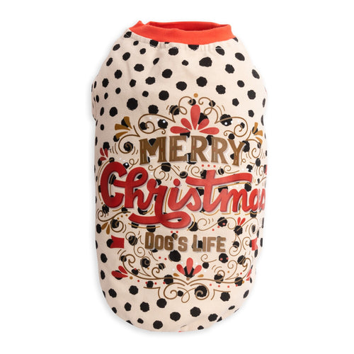 Dog's Life Polka Dot Merry Christmas Tee