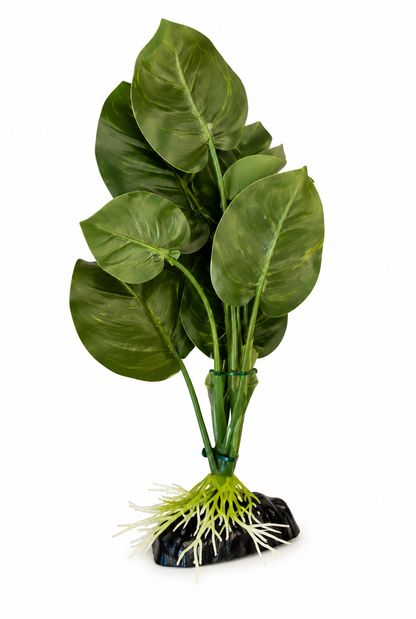 Silk Aquarium Plant-Green Round Leaf