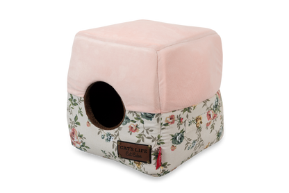 Cat's Life Cat Cube Floral Pink