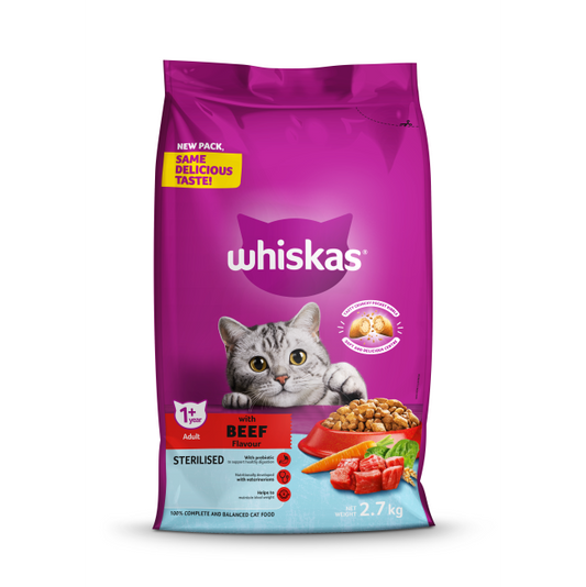 Whiskas Sterilised Adult - Beef 2.7kg
