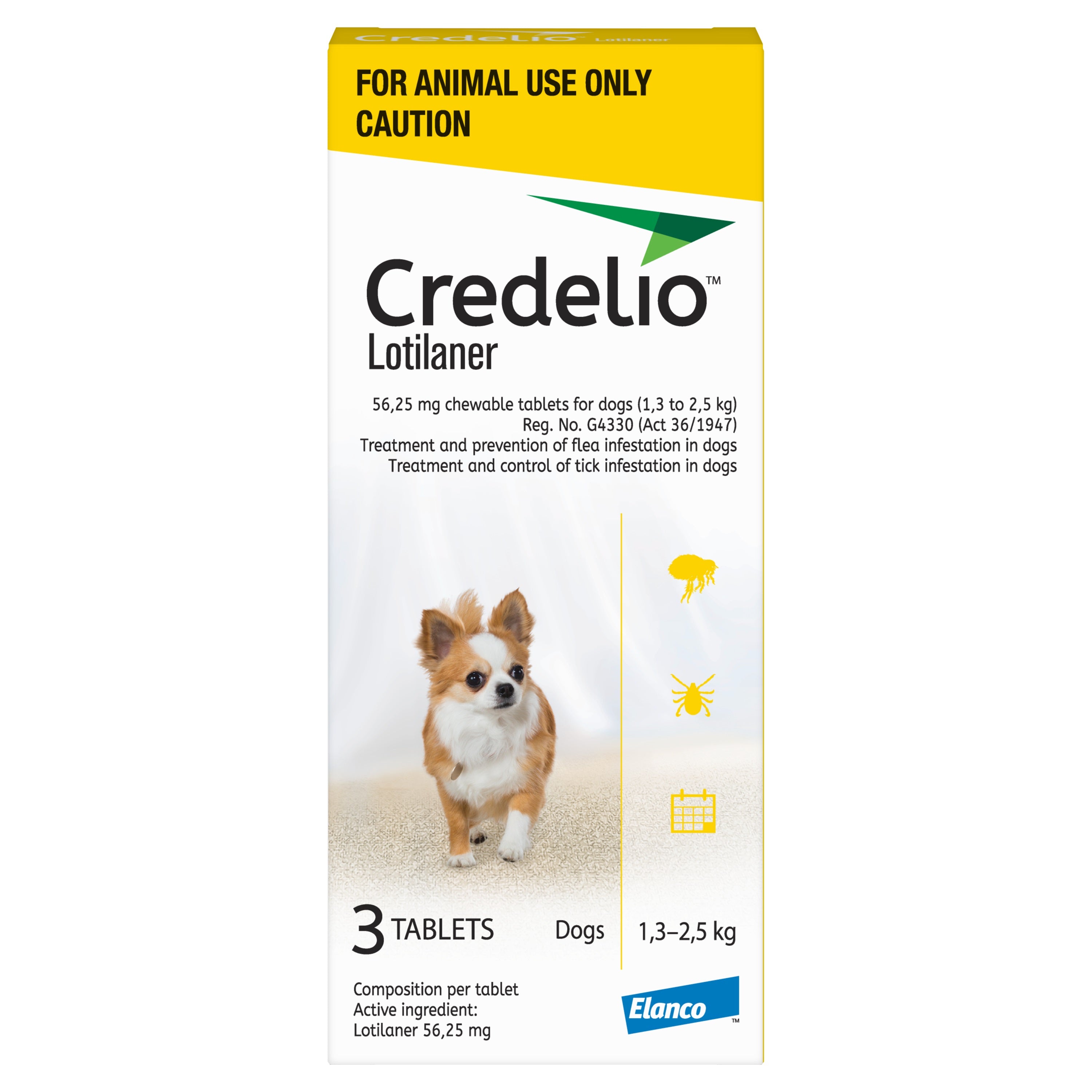 CREDELIO 56.25MG (1.3kg - 2.5kg) TABS 3'S