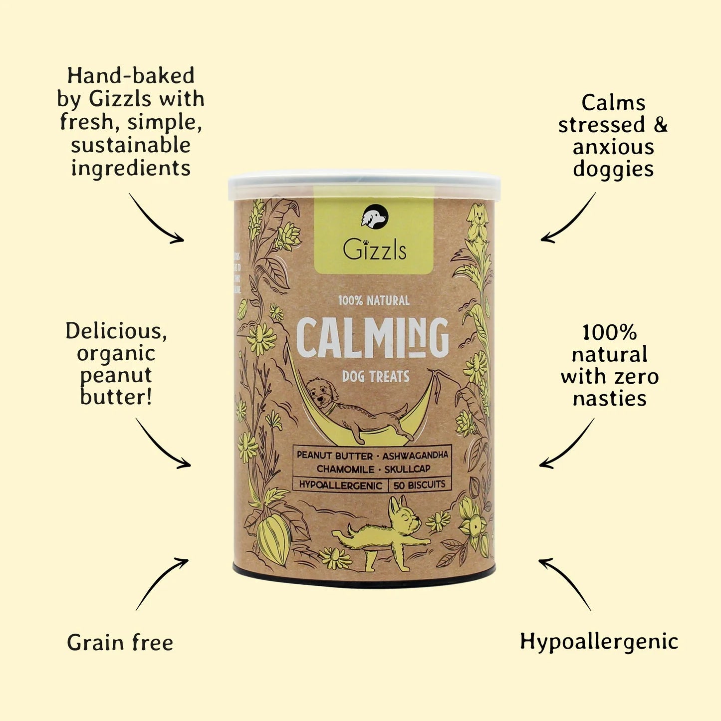 Gizzls Calming Dog Biscuits 180g