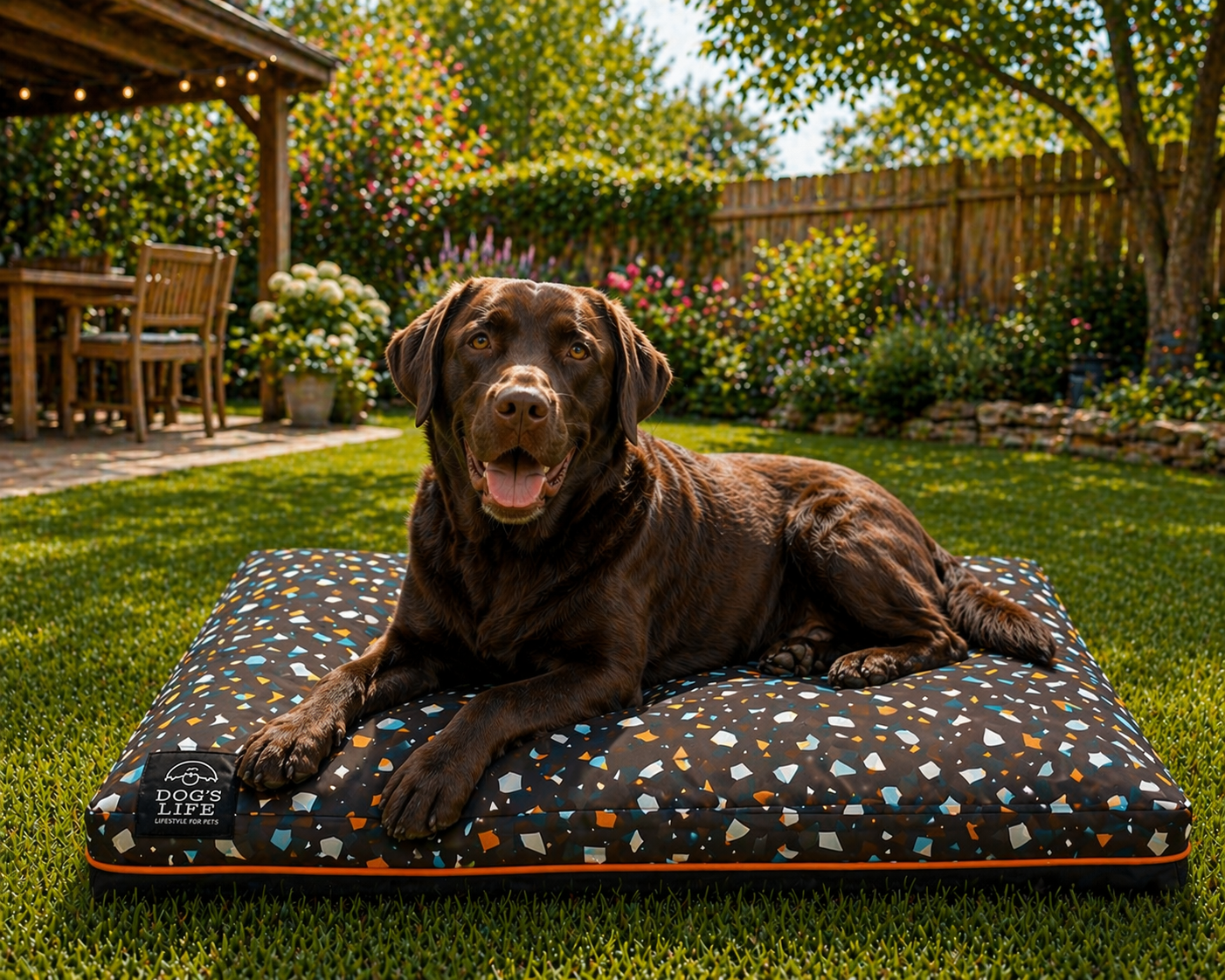 Dogs Life Box Pad Bed Marble - Brown
