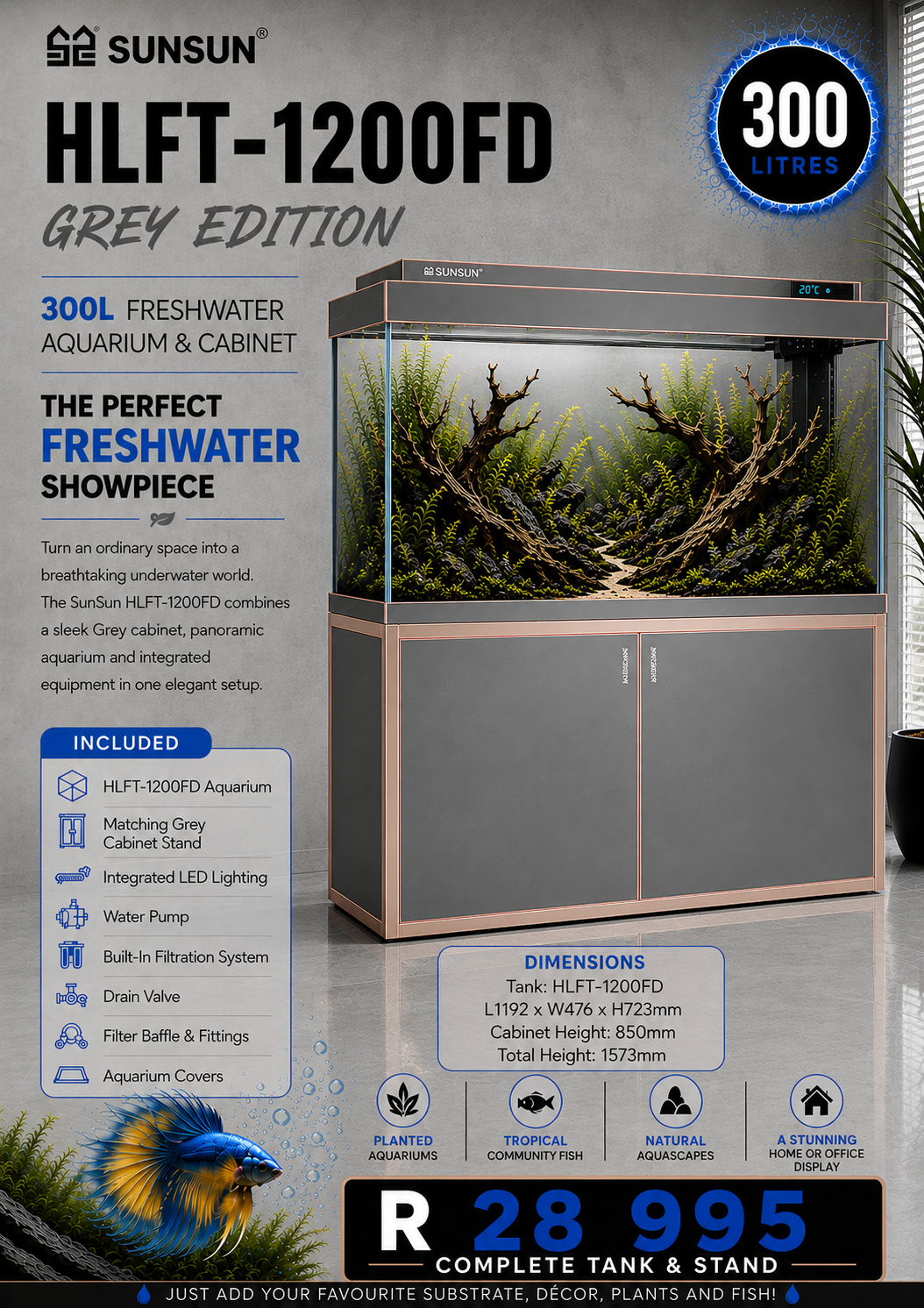 SunSun Aquarium Tanks - IN STORE ONLY