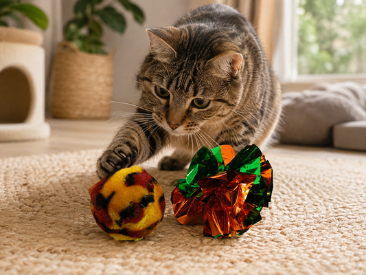 CP - Cat Toy crinkle/fleece balls 2pc
