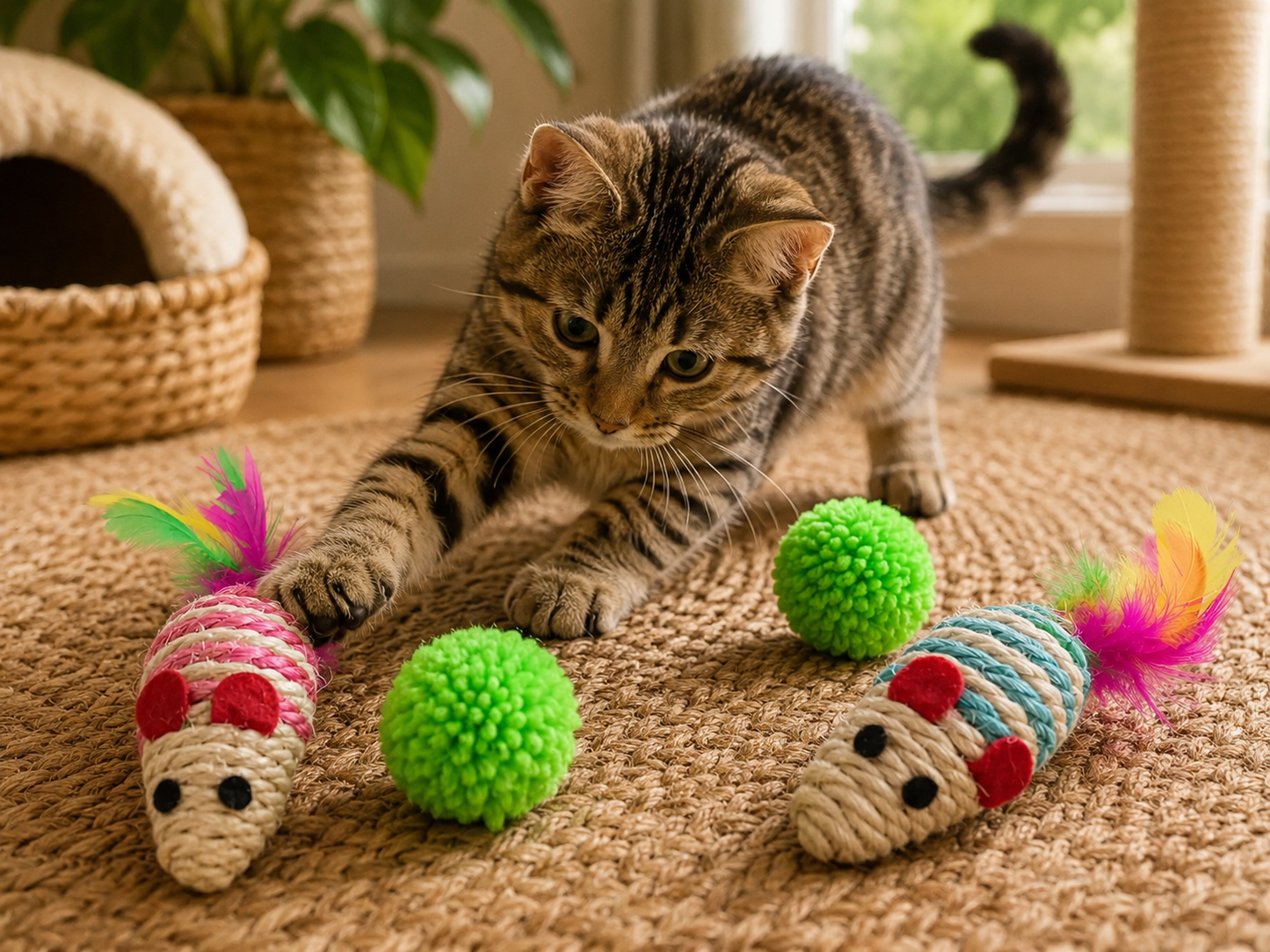 CP Cat Toy Mouse/Fuzzy Ball 2 pc