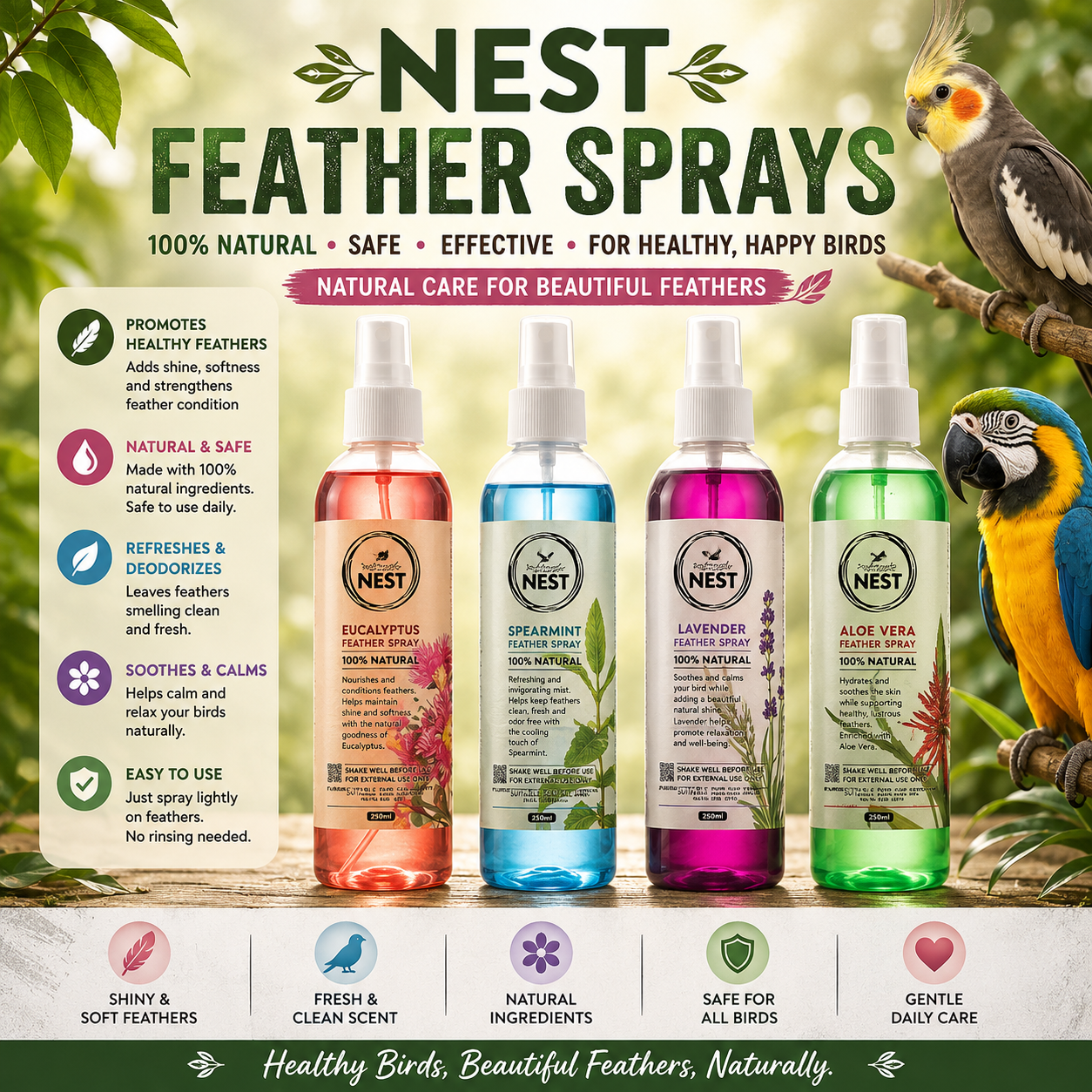 Nature's Nest Avian Feather Spray 250ML