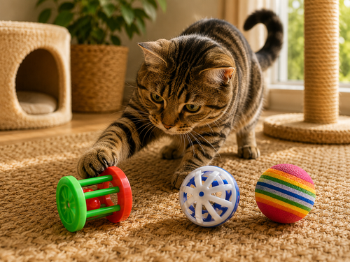 CP Small Cat Toy Balls/Barrel 3pc